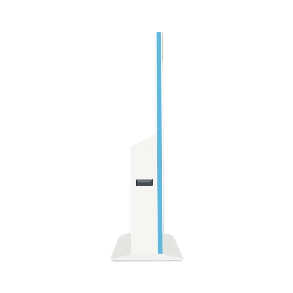 48 slots powerbank kiosk with screen and card reader left side view