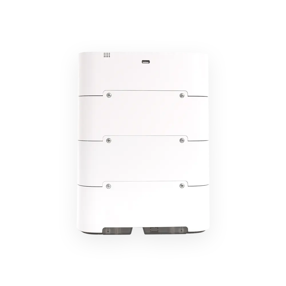 white 12 slots square powerbank rental with card reader back view