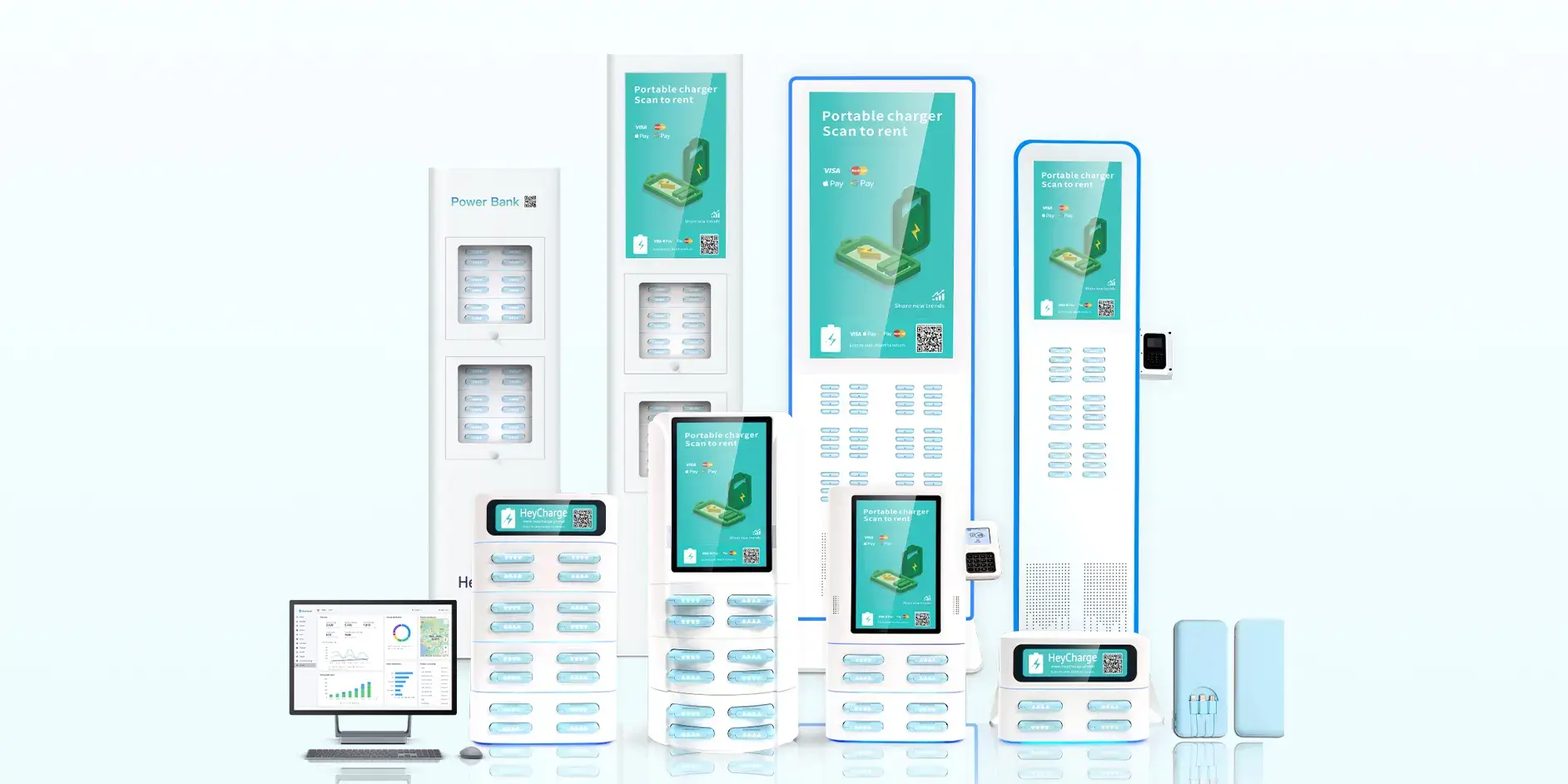 heycharge rental power bank hardware and software