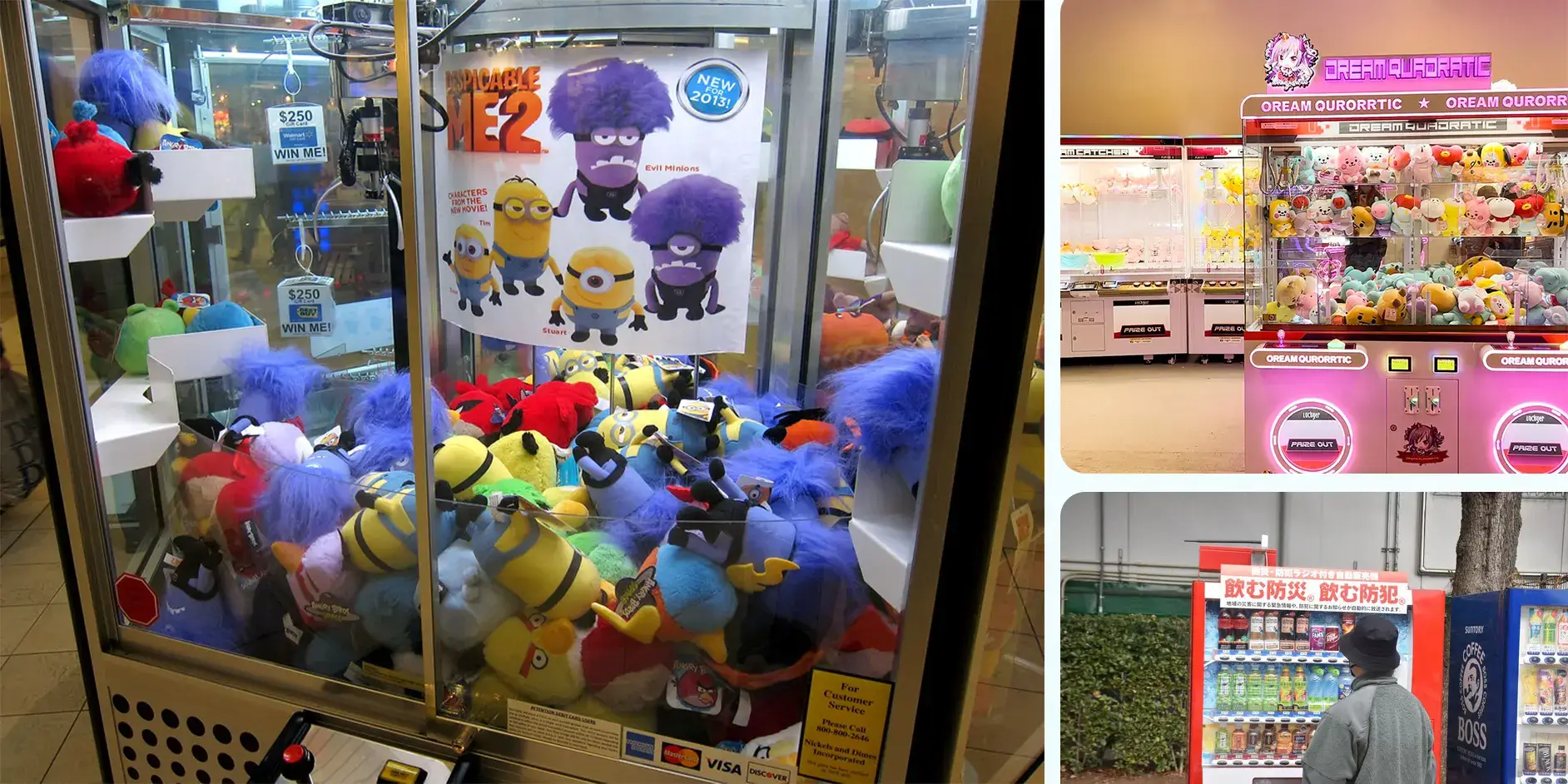 cooperate with vending machines and claw machines owners