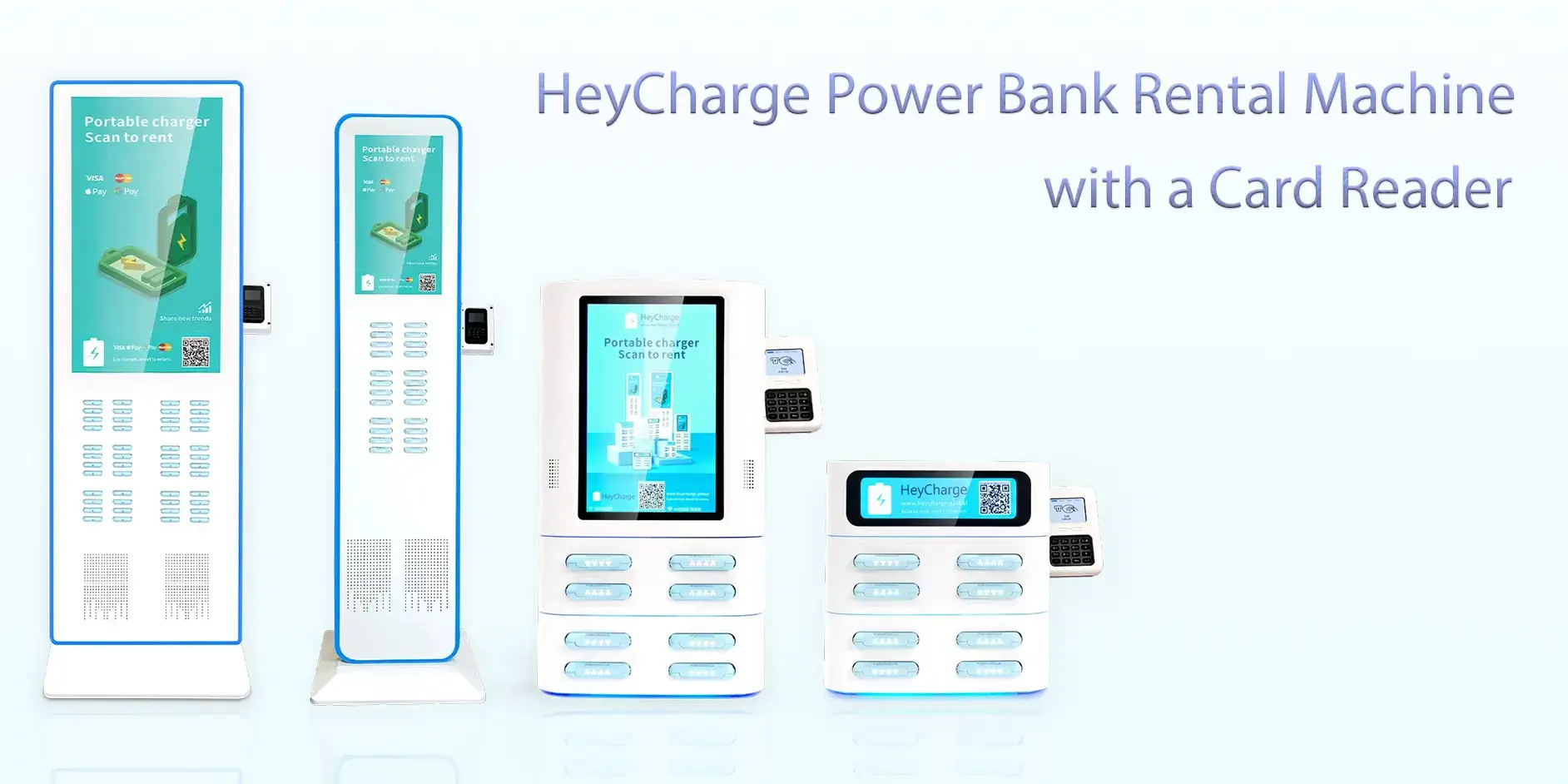 Heycharge power bank rental machine with card reader