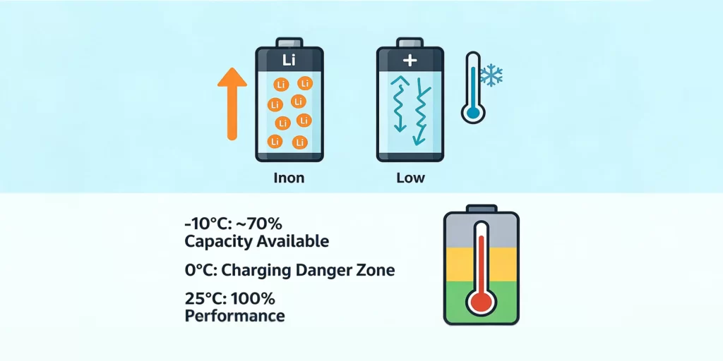 Graph comparing battery life and battery capacity, illustrating their relationship and impact on device performance.